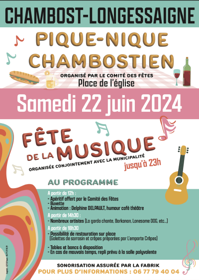Fete de la musique Chambost Longessaigne -22 juin 2024- Monts Actus
