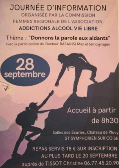 Information addictions alcool chateau de pluvy -28 septembre 2024- Monts Actus