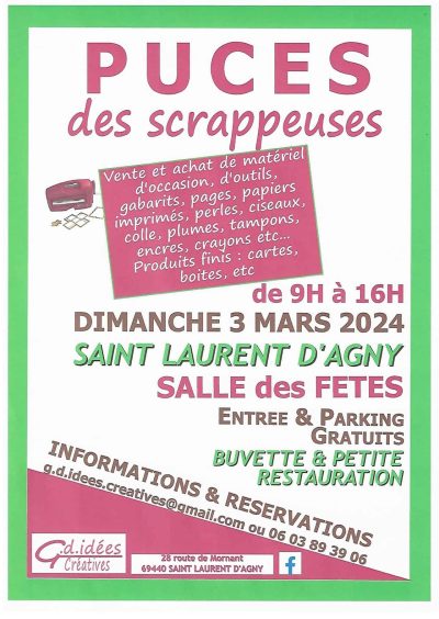 PUCES des scrappeuses - DIMANCHE 3 MARS 2024 - SAINT LAURENT D'AGNY - Monts Actus