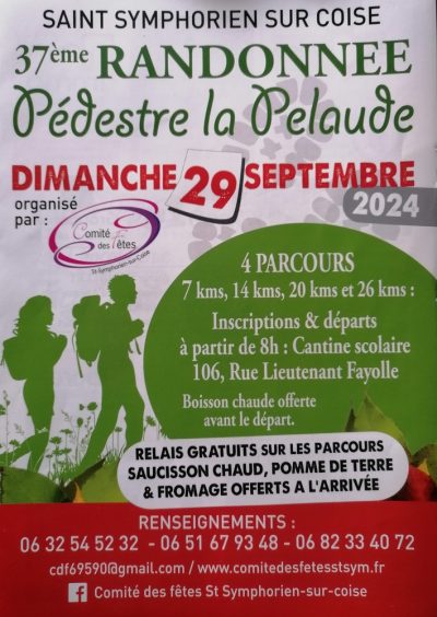 Randonnee Pelaude Saint Symphorien sur Coise -29 septembre 2024- Monts Actus