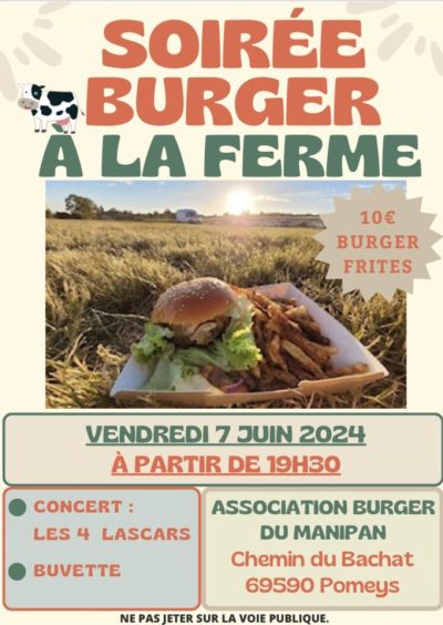 Soiree burger acte 3 Pomeys -7 juin 2024- Monts Actus