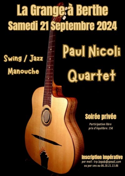 Soirée concert Swing Jazz Manouche Virigneux -21 septembre 2024- Monts Actus