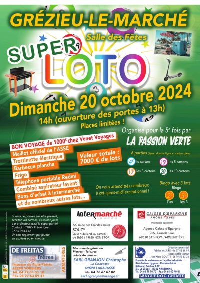 Super Loto Grézieu le marché -20 octobre 2024- Monts Actus