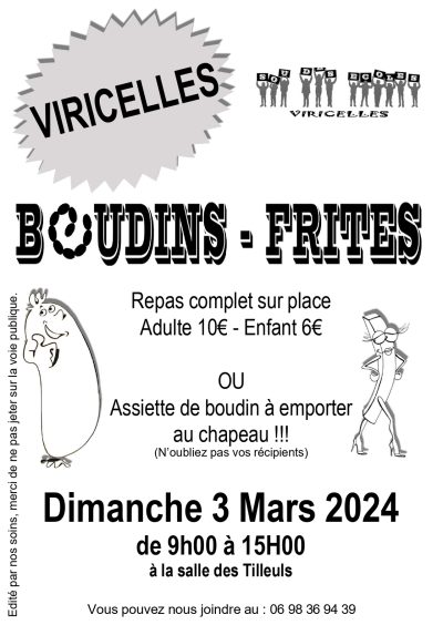 boudins frites viricelles - dimanche 3 mars - monts actus