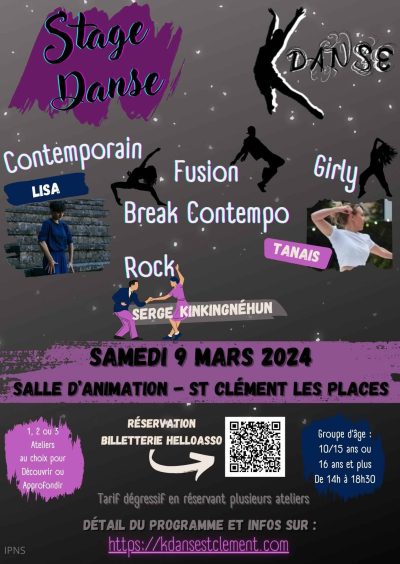 stage k danse - mars 2024 - saint clément les places - monts actus